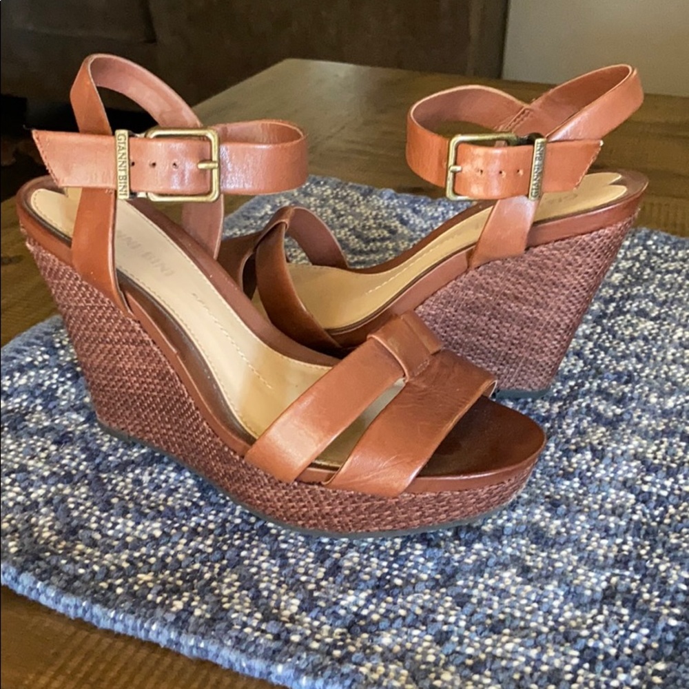 COPY - Gianni Bini Cognac Wedge Sandals
